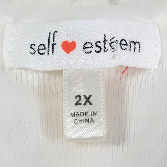 Self Esteem White Fuzzy Vest Women's Size 2X - Picture 2 of 5